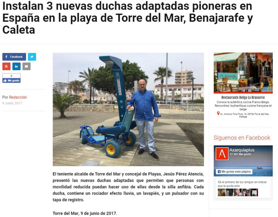 Nuevas Plataformas de baño adaptadas instaladas en playas este año